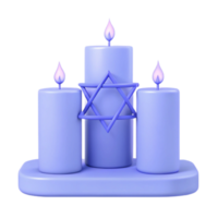Three Purple Candles Stand Together on a Platform, Representing Faith and Tradition png