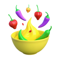 Yellow Dip with Chili Peppers png