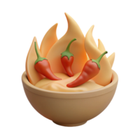 Spicy Dip with Chili Peppers and Flames png