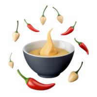 Spicy Dip with Chilis and Creamy Sauce png