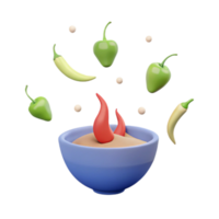 Spicy Dip with Peppers in a Blue Bowl png