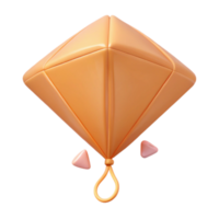 3D Render of a Diamond-Shaped Balloon with Pink Decorations png