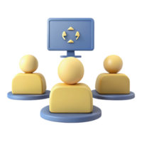 Group of People Watching a Screen with a Circular Arrow Icon png