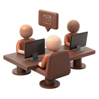 Teamwork and Collaboration A 3D Illustration of People Working Together png