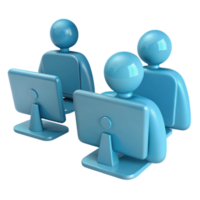 Teamwork Working Together on Computers png