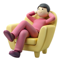 Relaxing in a Comfy Chair png