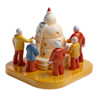 3D Render of Toy People Around a Play Structure png