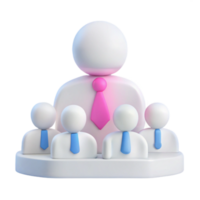 Leadership Team with Subordinates 3D Render of a Business Icon png