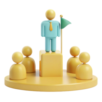 Leadership and Team Success 3D Illustration of a Leader Guiding a Team png