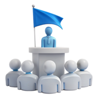 Leader Addressing an Audience with a Flag png