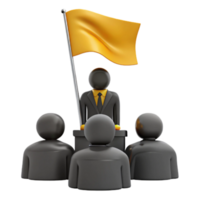 Leader Addressing a Group with a Yellow Flag png