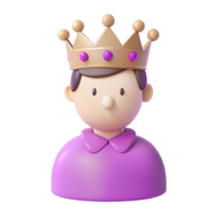 3D Cartoon King Render, Cute Character Design, Royalty Symbol png