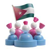 Group of People with a Flag png