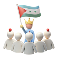 King Leading a Group Holding a Flag png