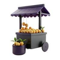 3D Render of a Fruit Stand with Oranges png