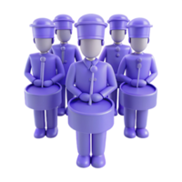 3D Render of Drummers in Formation png