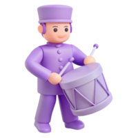 Purple Character Playing a Drum png