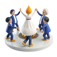 Group of People Dancing in a Circle Around a Fire png
