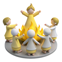 Group of People Dancing Around a Fire png