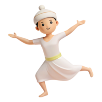 Smiling 3D Cartoon Character Dancing png