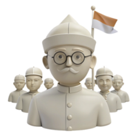 3D Render of a Group of People with a Flag png