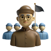 3D Render of a Leader Leading a Group png