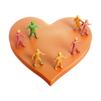 Group of People Standing Together on a Heart-Shaped Platform png