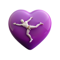 3D Render of a Person Inside a Purple Heart png