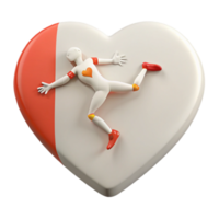 3D Render of a Figure Laying on a Heart png