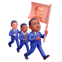 Three Men in Suits Marching with a Flag png