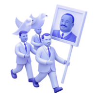 Three Men Walking With a Dove and a Portrait png