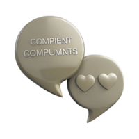 Receiving Compliments 3D Rendered Speech Bubbles with Hearts png
