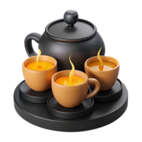 Teapot and Candles on a Tray png