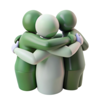 Three Figures Embracing in a Circle, Illustrating Unity and Support png