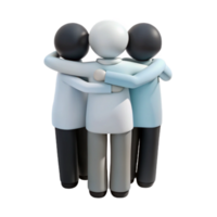 Three People Hugging, Showing Unity and Support png