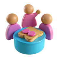Three Cartoon Characters Sitting Around a Table with a Toast png
