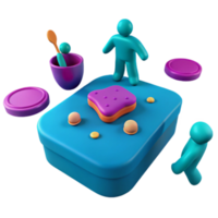 3D Rendered Scene of a Blue Container with Colorful Elements png