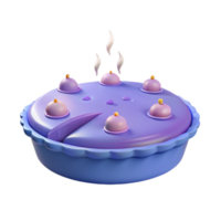 Purple Pie with Toppings and Steam png