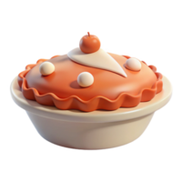 3D Render of a Delicious Cherry Pie with Whipped Cream and a Flaky Crust png