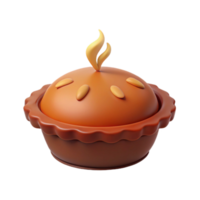 3D Cartoon Pie with Crust and Topping png