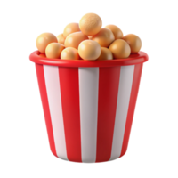 Red and White Striped Popcorn Bucket png