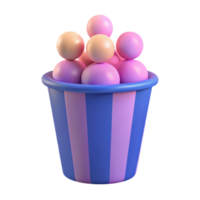 Striped Container Full of Colorful Spheres png