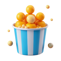 3D Rendering of a Group of People in a Popcorn Bucket png