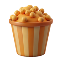 3d render do uma listrado Pipoca balde png