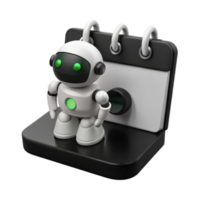 Robot and Calendar Scheduling the Future with Artificial Intelligence png