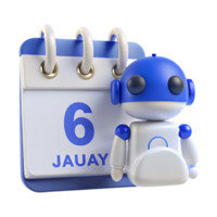 Calendar Icon with Robot Illustration png