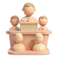3D Illustration of a Speaker Addressing an Audience png