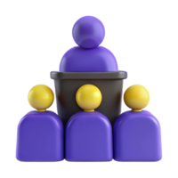 3D Illustration of a Speaker Presenting to an Audience png