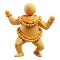 3D Render of a Happy Person Wearing Bead Jewelry png