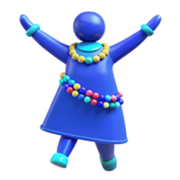 Joyful 3D Character with Colorful Accessories png
